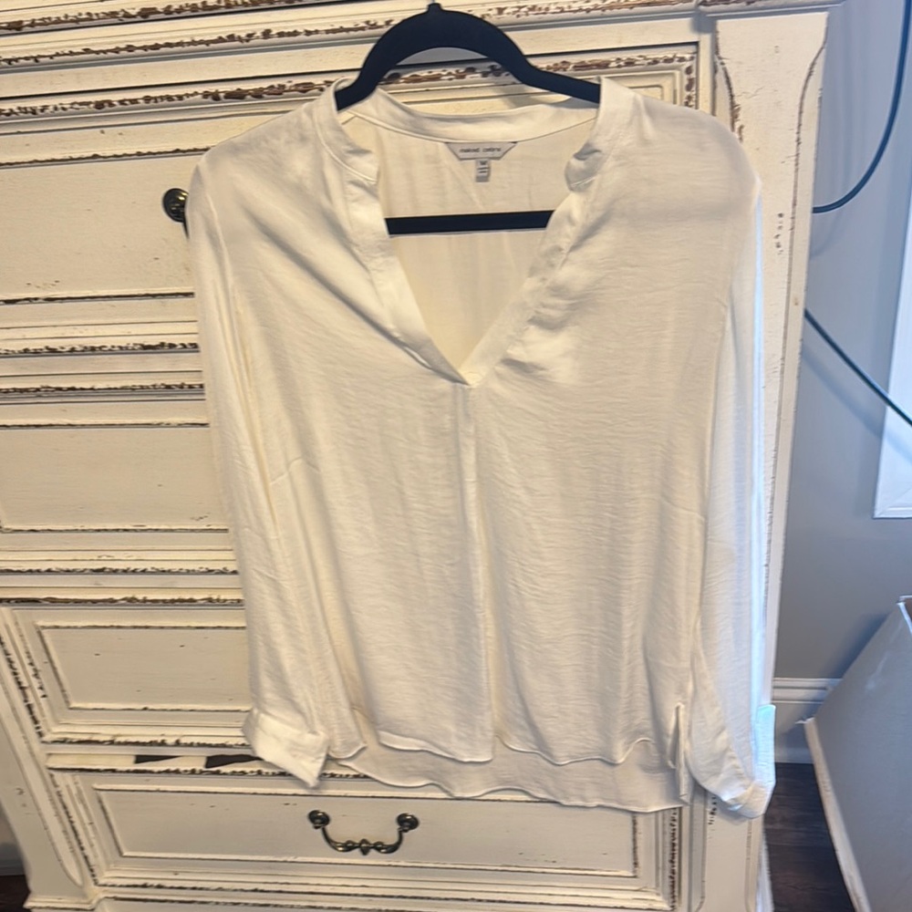 Naked Zebra White long sleeve  Blouse